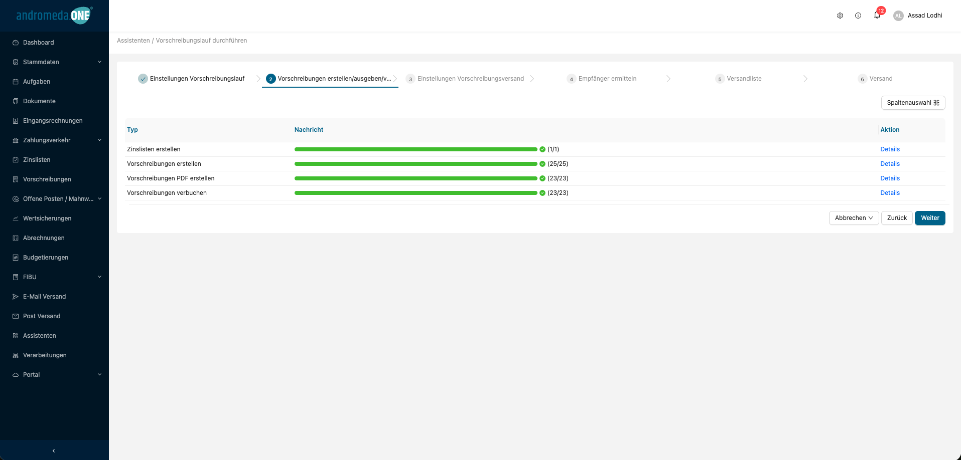 Schritt 2: Generierung aller relevanten Dokumente