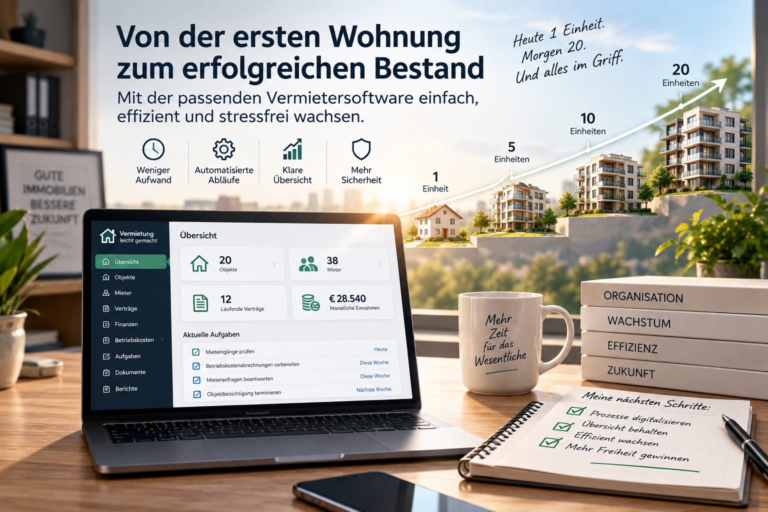 Vermietersoftware für wachsende Immobilienportfolios von 1 bis 20 Einheiten