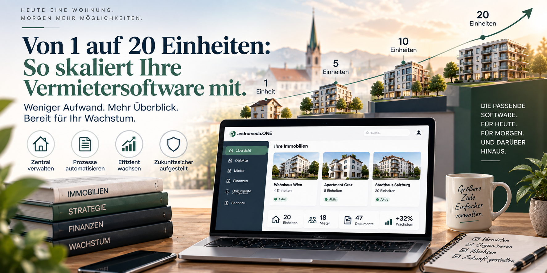 Vermietersoftware für Immobilienverwaltung von 1 bis 20 Einheiten